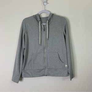 Vuori Womens gray performance hooded full zip sweater XS